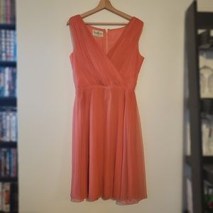 Vintage Jack Bryan Coral Peach cocktail dress